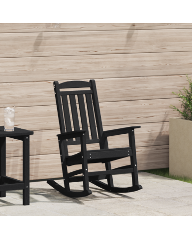 Chaise Berçante de Jardin Noire 70x92x108 cm HDPE | Mobilier & Déco