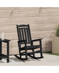 Chaise Berçante de Jardin Noire 70x92x108 cm HDPE | Mobilier & Déco