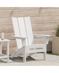 Chaise Adirondack pliable Blanche 74,5x80,5x90 cm HDPE | Mobilier & Déco