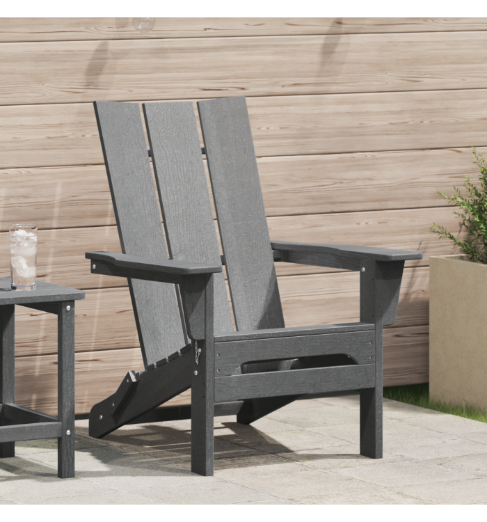 Chaise Adirondack pliante Gris clair 74,5x80,5x90 cm HDPE | Mobilier & Déco
