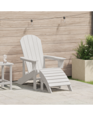 Chaise Adirondack blanche avec repose-pieds | Mobilier & Déco