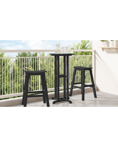 Table de bar noire 55x55x107 cm HDPE | Mobilier & Déco