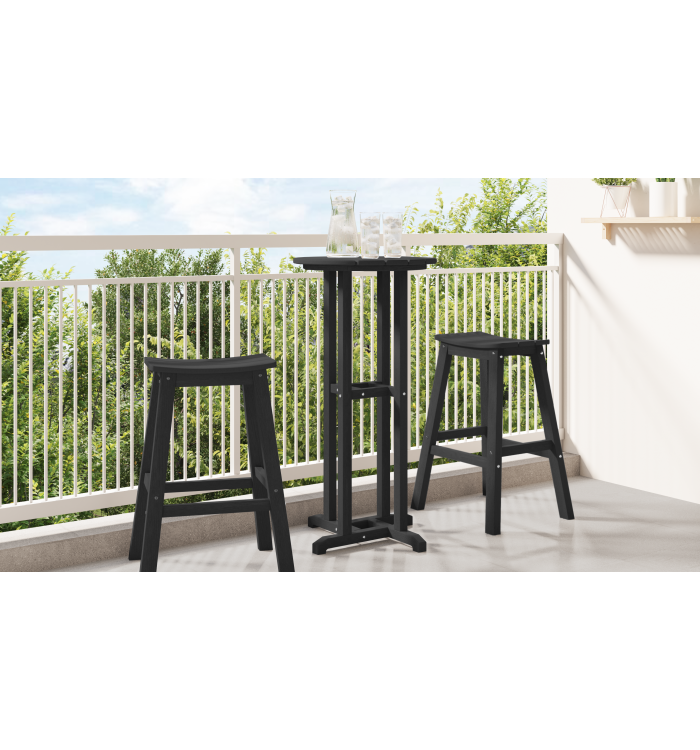 Table de bar noire 55x55x107 cm HDPE | Mobilier & Déco