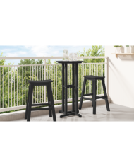Table de bar noire 55x55x107 cm HDPE | Mobilier & Déco