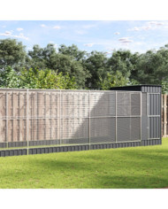 Volière avec extension argenté 830x203x216 cm acier | Mobilier & Déco