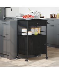 Chariot de cuisine Chêne noir 56x43x89,5 cm Bois reconstitué | Mobilier & Déco
