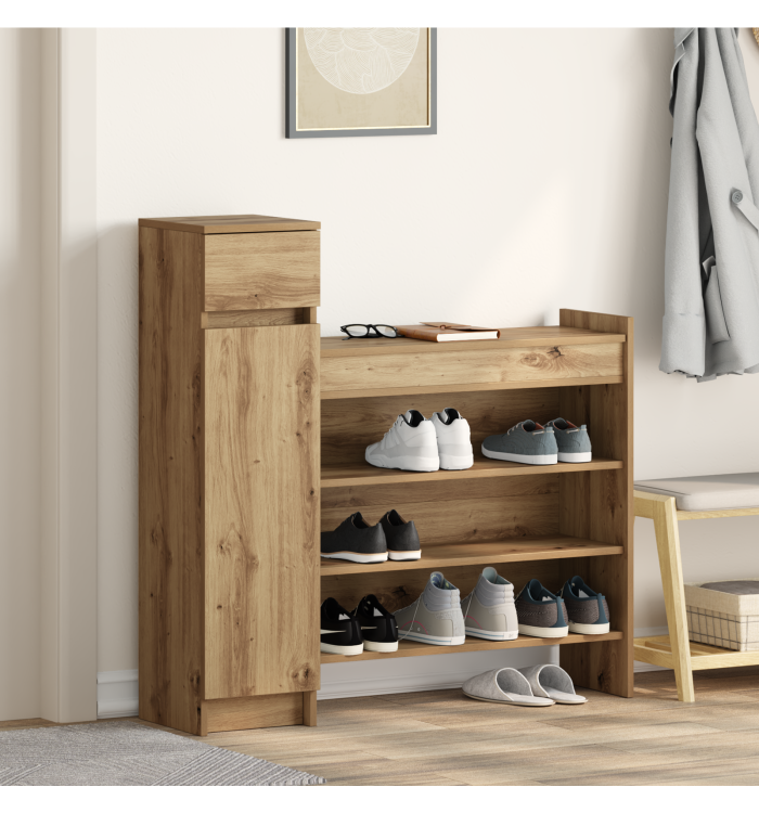 Meuble à chaussures Chêne 100.5x28x100 cm Bois d'ingénierie | Mobilier & Déco