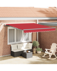Auvent rétractable automatique avec LED Rouge 350x250 cm, Tissu de remplacement pour auvent pour cadre de 3,5x2,5 m Rouge | Mo