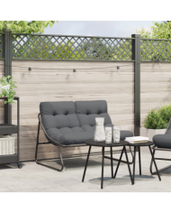 Banc de Jardin avec Coussin Noir 110x80x71 cm Acier | Mobilier & Déco