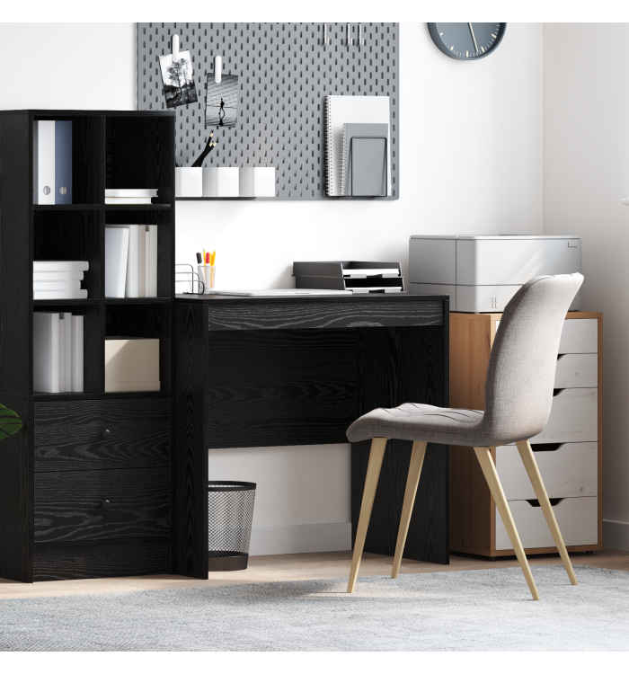 Bureau chêne noir 80x50x76 cm en bois d'ingénierie | Mobilier & Déco