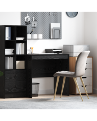 Bureau chêne noir 80x50x76 cm en bois d'ingénierie | Mobilier & Déco