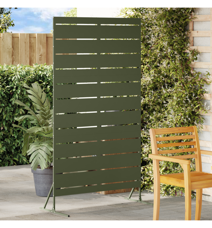 Panneau de clôture en métal Vert olive Acier enduit de poudre | Mobilier & Déco