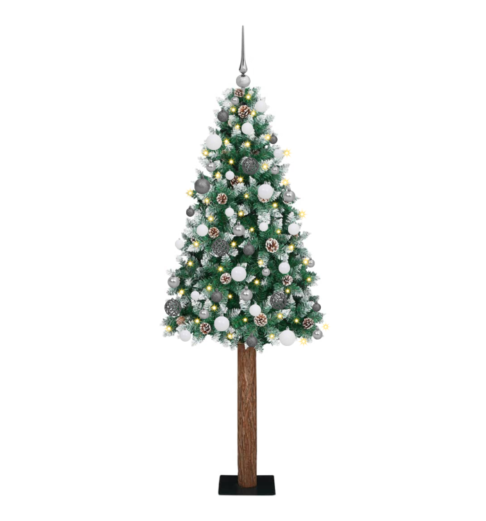 Sapin de Noël LEDs et Set de Boules Vert 210 cm PVC | Mobilier & Déco