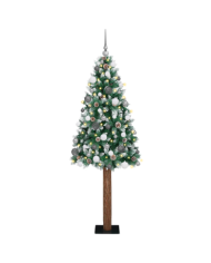 Sapin de Noël LEDs et Set de Boules Vert 210 cm PVC | Mobilier & Déco