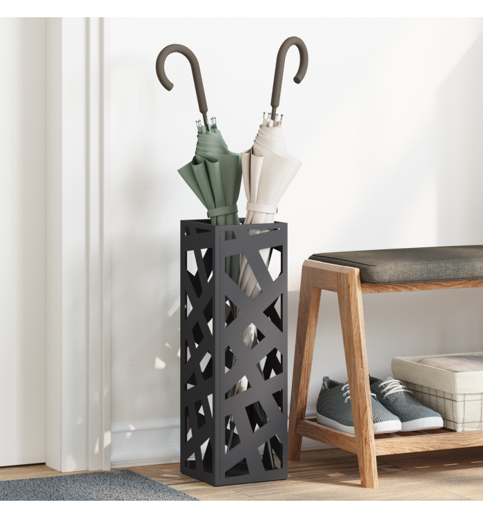 Porte-parapluie Noir Métal Moyen Motif Support de parapluies | Mobilier & Déco