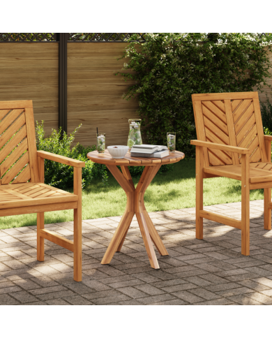 Table de Bistrot de Jardin Ø70x75 cm en Bois Massif de Teck | Mobilier & Déco