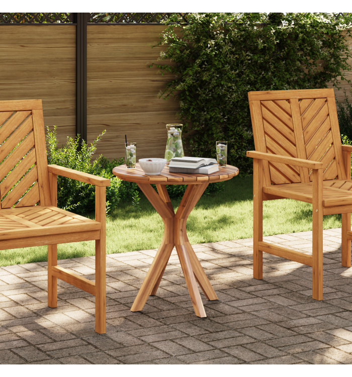 Table de Bistrot de Jardin Ø70x75 cm en Bois Massif de Teck | Mobilier & Déco