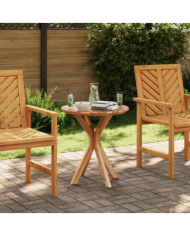 Table de Bistrot de Jardin Ø70x75 cm en Bois Massif de Teck | Mobilier & Déco
