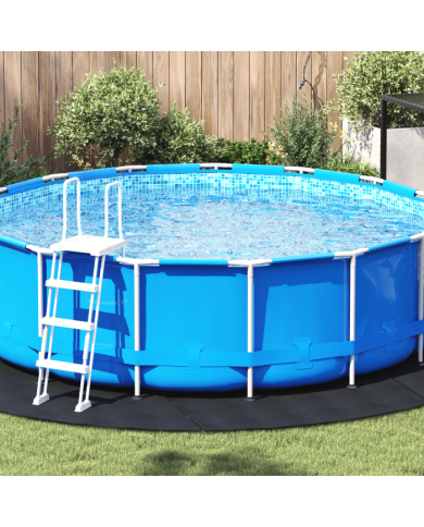 Couverture de piscine ronde Noir Plastique Ø 396 cm | Mobilier & Déco