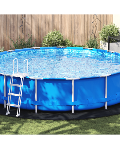 Housse de Piscine Ronde Noir Polyéthylène Ø 550 cm Durable | Mobilier & Déco
