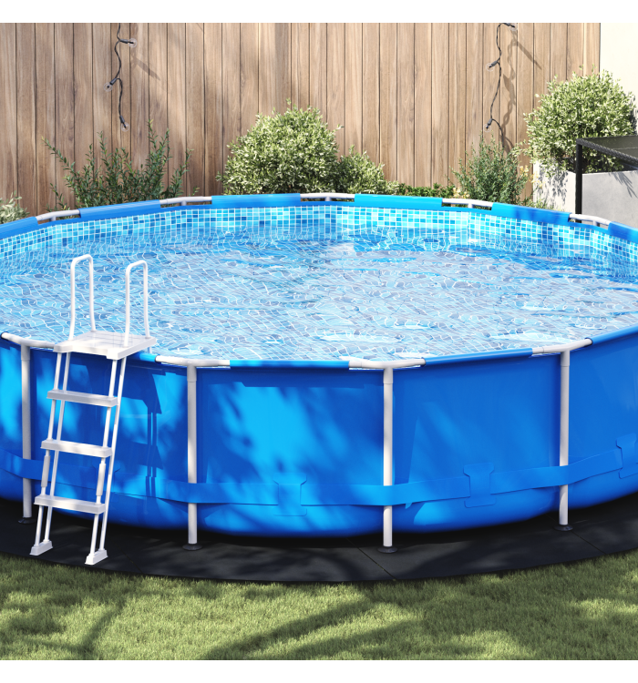 Housse de Piscine Ronde Noir Polyéthylène Ø 550 cm Durable | Mobilier & Déco