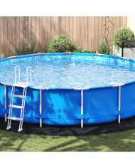 Housse de Piscine Ronde Noir Polyéthylène Ø 550 cm Durable | Mobilier & Déco