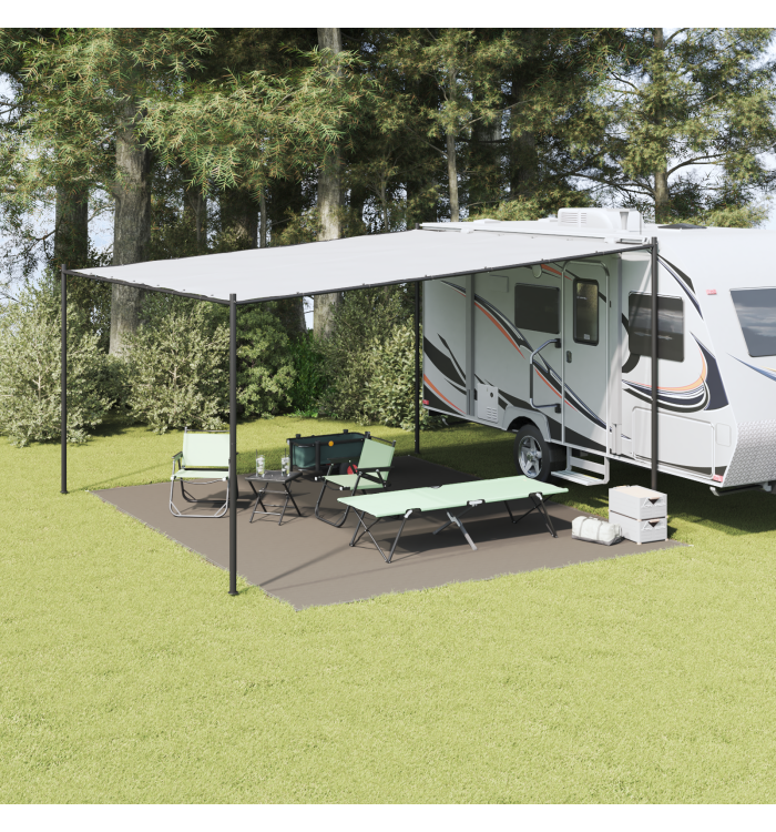 Accessoire de Tente Gris clair Polyester 400 x 500 cm Résistant | Mobilier & Déco