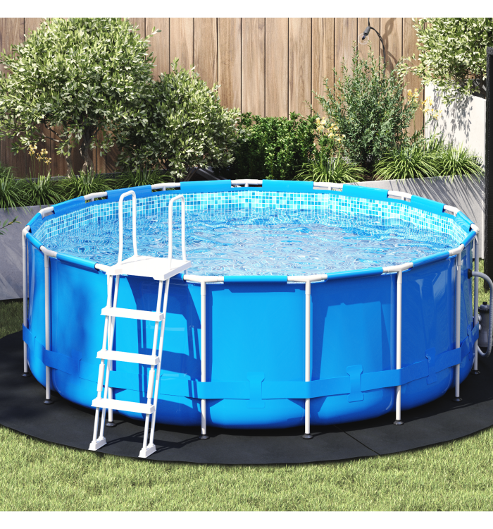 Couvercle de piscine rond Noir Polyéthylène Ø 244 cm Étanche | Mobilier & Déco