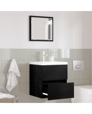 Armoire de Rangement pour Salle de Bain - Chêne Noir Bois d'Ingénierie | Mobilier & Déco