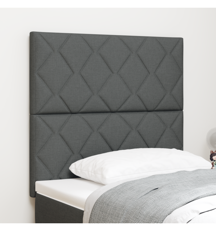 Tête de Lit Design Blocs de Diamant Gris Foncé 90 cm Tissu, Tête de Lit Design Blocs de Diamant Gris Foncé 180 cm Tissu | Mobi
