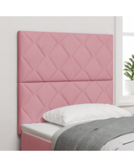 Tête de Lit Rose avec Blocs de Diamants 90 cm Velours | Mobilier & Déco