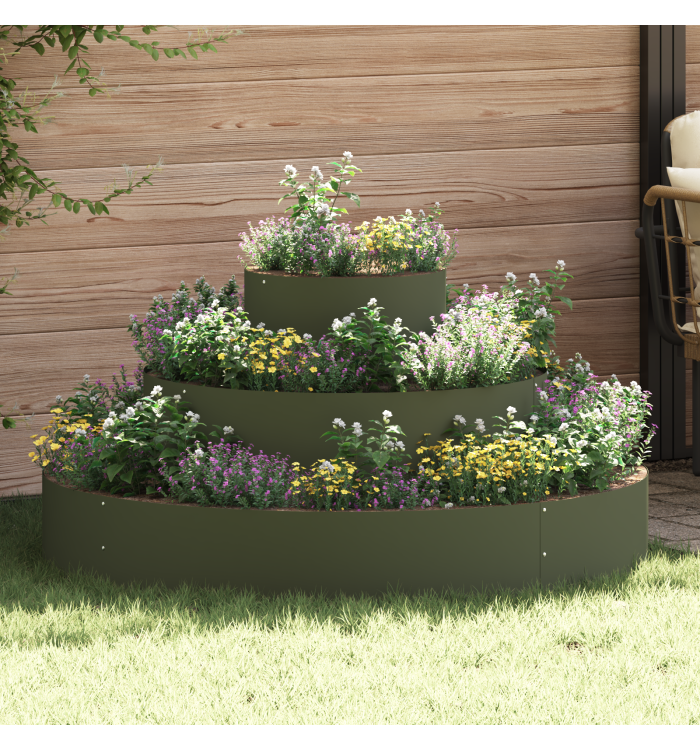 Planteur en métal Acier / Vert olive Acier enduit de poudre | Mobilier & Déco