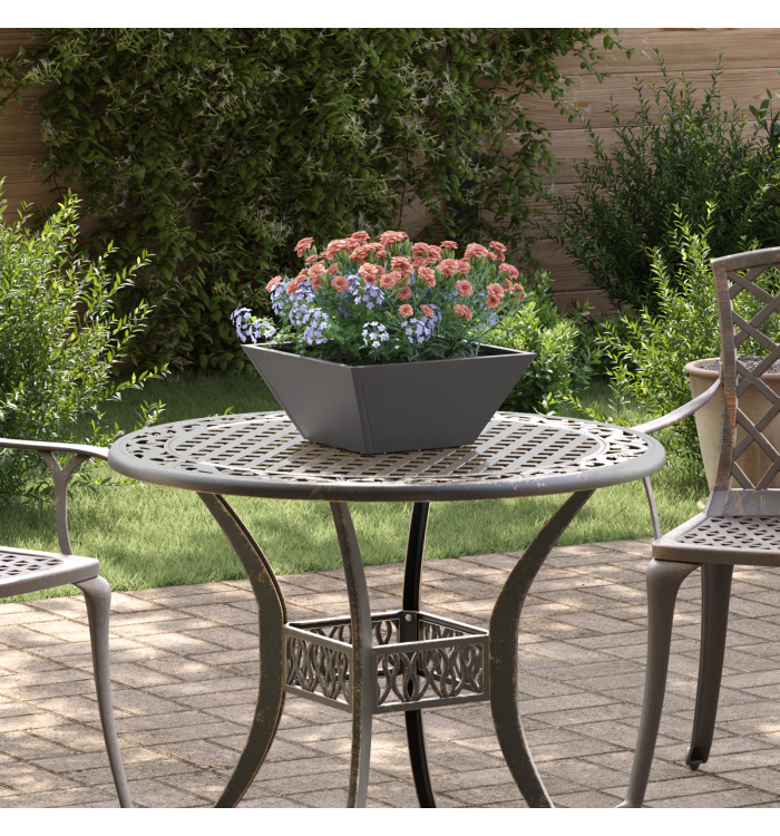 Pot en Métal Noir Métal 35 x 35 x 15 cm Durable Carré Moderne | Mobilier & Déco