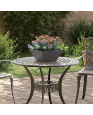 Pot en Métal Noir Métal 35 x 35 x 15 cm Durable Carré Moderne | Mobilier & Déco