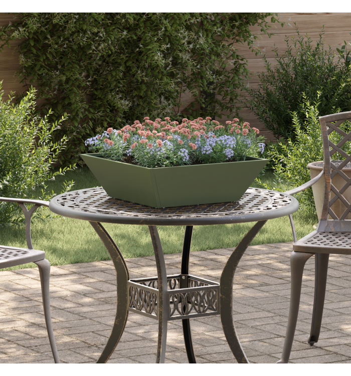 Pot en Métal Vert Olive Métal 50 x 50 x 15 cm Carré Moderne | Mobilier & Déco