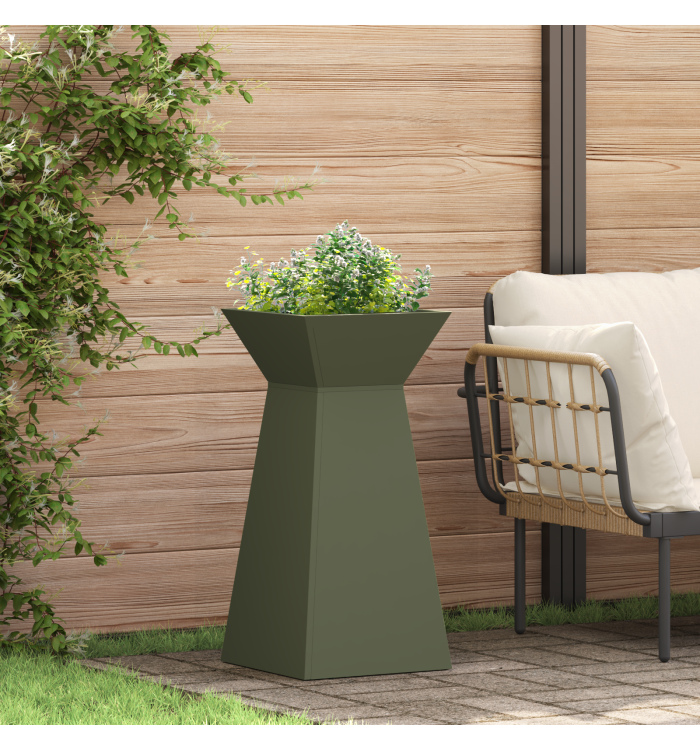 Porte-plante Vert olive Métal 35 x 35 x 73 cm Jardinières | Mobilier & Déco