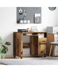 Bureau marron Bois ancien Panneau de particules, Métal Standard | Mobilier & Déco