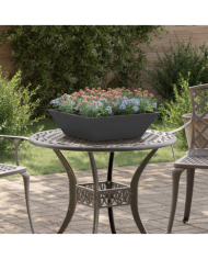 Set de Jardinières en Plastique Noir 50 x 50 x 15 cm | Mobilier & Déco