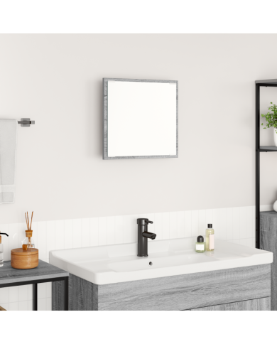 Miroir de salle de bain LED Gris Sonoma 40x8.5x37 cm Bois reconstitué | Mobilier & Déco