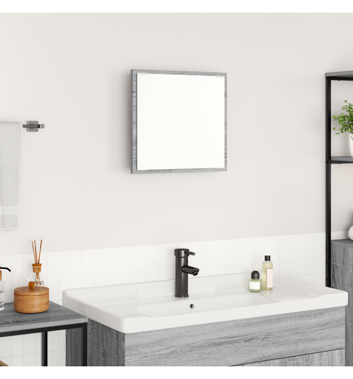 Miroir de salle de bain LED Gris Sonoma 40x8.5x37 cm Bois reconstitué | Mobilier & Déco