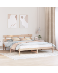 Cadre de lit en bois de pin Bois naturel Bois de pin massif | Mobilier & Déco