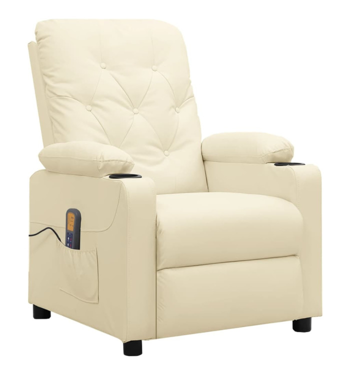 Fauteuil de massage Crème Similicuir | Mobilier & Déco