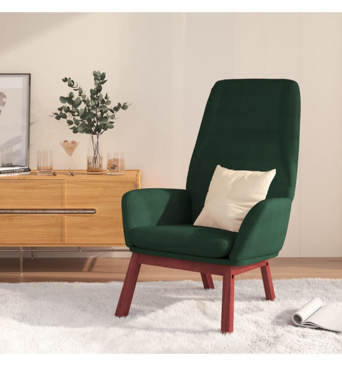 Chaise de relaxation Vert foncé Tissu | Mobilier & Déco