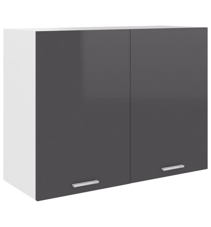 Armoire suspendue "Lyon" Gris brillant 80x31x60 cm | Mobilier & Déco