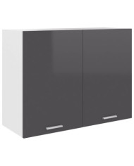 Armoire suspendue "Lyon" Gris brillant 80x31x60 cm | Mobilier & Déco