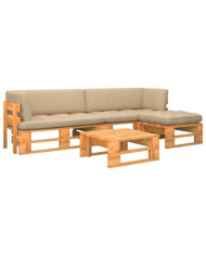 Salon de jardin palette 4 pcs Pin imprégné de marron miel | Mobilier & Déco