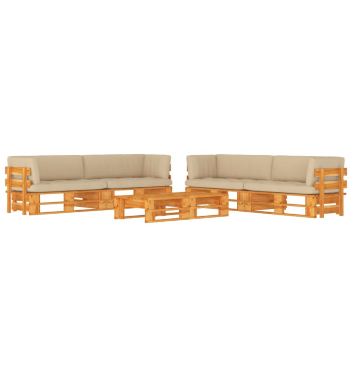 Salon de jardin palette 6 pcs Pin imprégné de marron miel | Mobilier & Déco