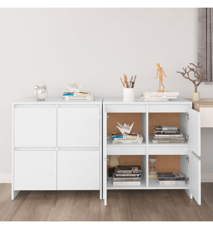 Buffets 2 pcs Blanc 70x41x75 cm Bois d'ingénierie | Mobilier & Déco