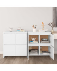 Buffets 2 pcs Blanc 70x41x75 cm Bois d'ingénierie | Mobilier & Déco
