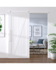 Kit de quincaillerie de porte coulissante 200 cm Acier Blanc | Mobilier & Déco
